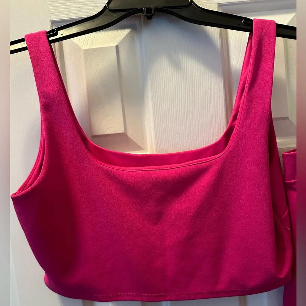 Lulu’s Hot Pink Wide Leg Two Piece Jumpsuit - Picture 5 of 6